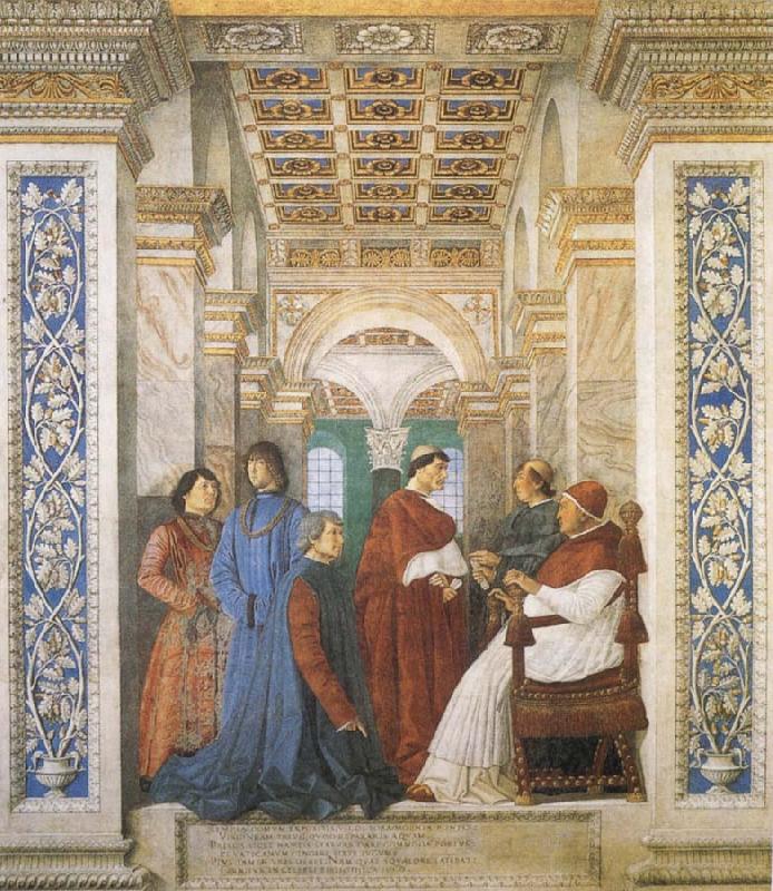 Melozzo da Forli Sixtus IV,his Nephews and his Librarian Palatina